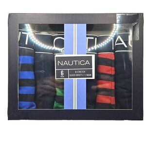 Nautica Boxer Briefs Six (6) Pack Size Small 5" Inseam Tagless Classic Fit NWT